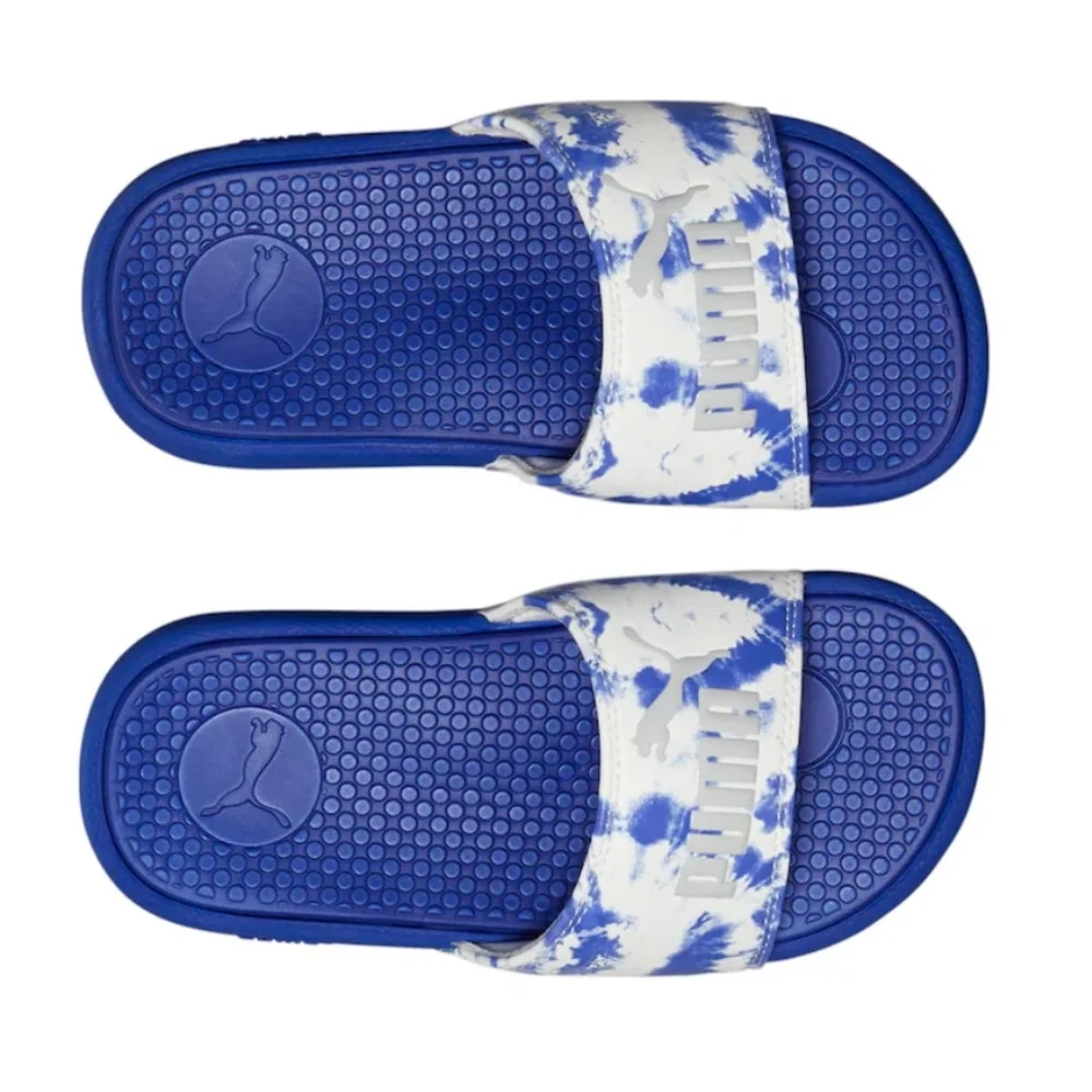 NEW Cool Cat Shibori Jr. Slide Sandal Blue Tie Dye Print Puma Kids Size 12